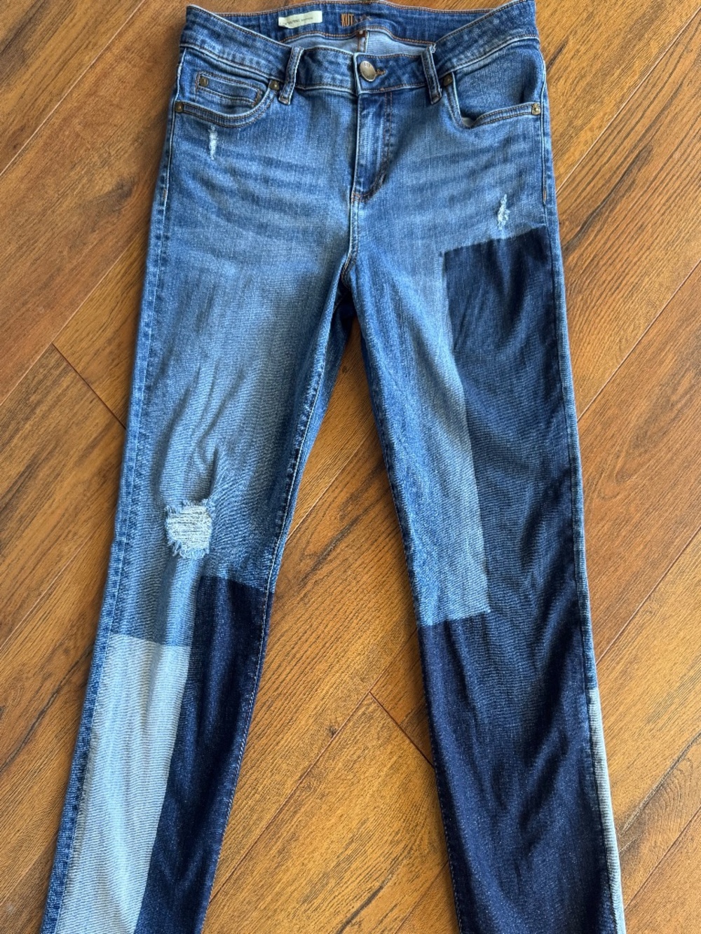 Kut From The Kloth Catherine Boyfriend Jeans Size 8 Patchwork Denim
